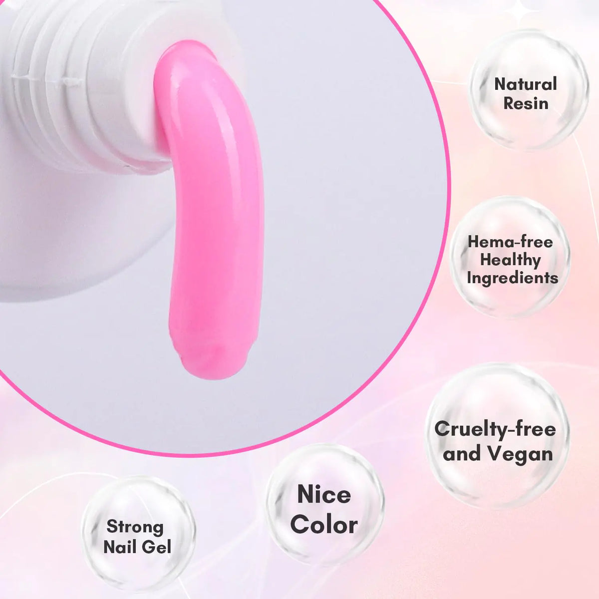 Makartt Poly Nail Gel-50ML Fondant Pink Gel Builder for Trendy Color Nail Extension Strengthener 3D Diy Hard Gel Manicure Nail Art Supplies Salon Home Stuff Rieworkes