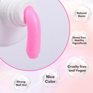 Makartt Poly Nail Gel-50ML Fondant Pink Gel Builder for Trendy Color Nail Extension Strengthener 3D Diy Hard Gel Manicure Nail Art Supplies Salon Home Stuff Rieworkes