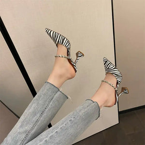 Crystal Zebra Slingback Heels Rieworkes