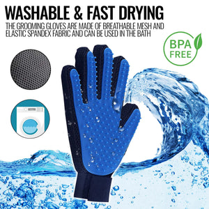 Pet Grooming Gloves Dog Brush Mitt Deshedding Hair Removal Massage Horse Pair Rieworkes