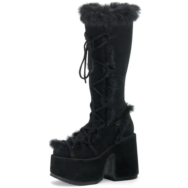 Chunky High Heeled Winter Boots Rieworkes
