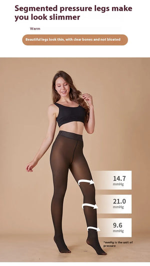 Sheer Fleece-Lined Leggings Mimarta
