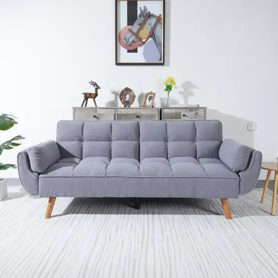 2064 Corduroy Sofa  Sofa Bed-Smoke Gray Mimarta