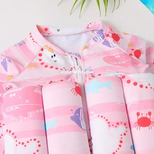Cartoon Print One-Piece Floating Rash Guard Bathing Suit Rieworkes
