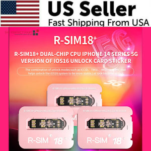 R-SIM18+ RSIM 18+ Nano Unlock Card For iPhone 14 Plus 13 12 11 Pro Max XR iOS 16 Rieworkes
