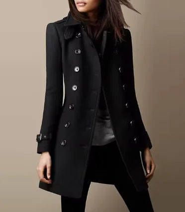 Ladies Spring Long Jacket Wool Trench Coat Rieworkes