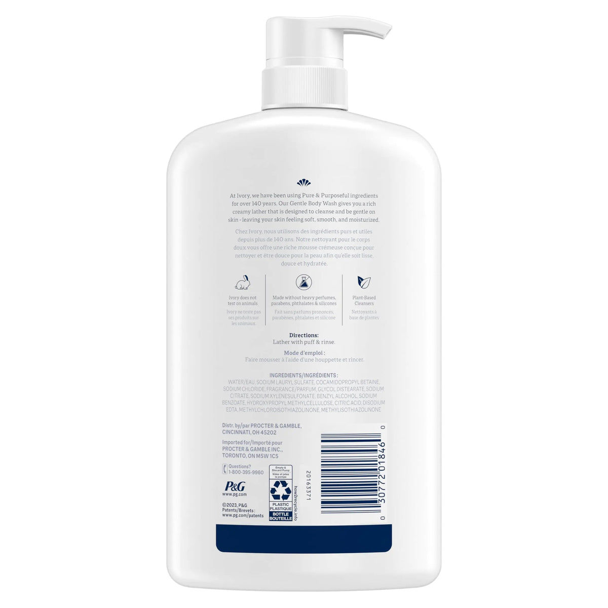 Ivory Gentle Body Wash, Designed for the Whole Family, Free of Dyes Heavy Perfumes Parabens Phthalates & Silicones, Original Scent, 35 oz 35 Fl Oz (Pack of 1) Rieworkes