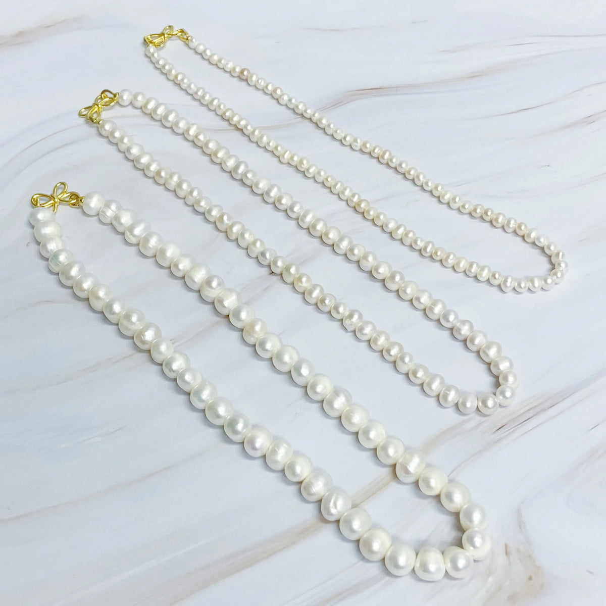 Clover Clasp Genuine Pearl Necklace Rieworkes