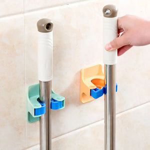 Wall-Mounted Mop Holder with Strong Adhesive (Bathroom) Mimarta