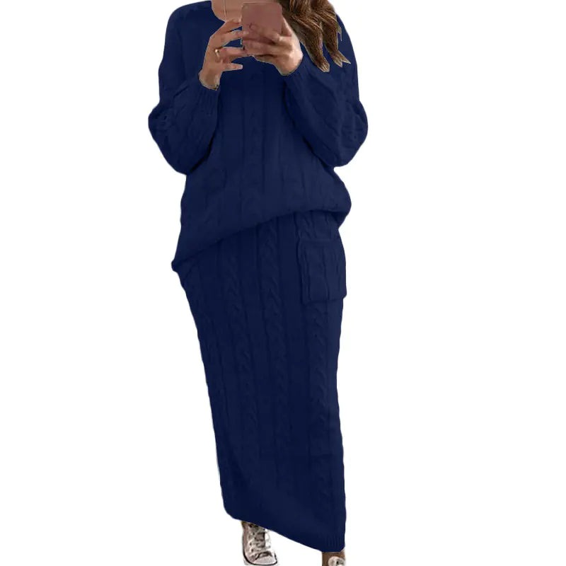 Autumn Winter Women's Fashion Sweater Dress Set Mimarta