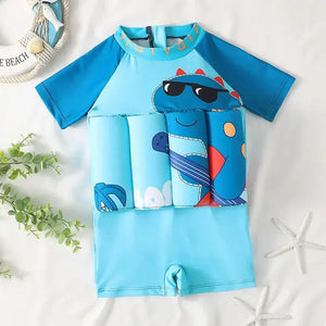 Cartoon Print One-Piece Floating Rash Guard Bathing Suit Rieworkes