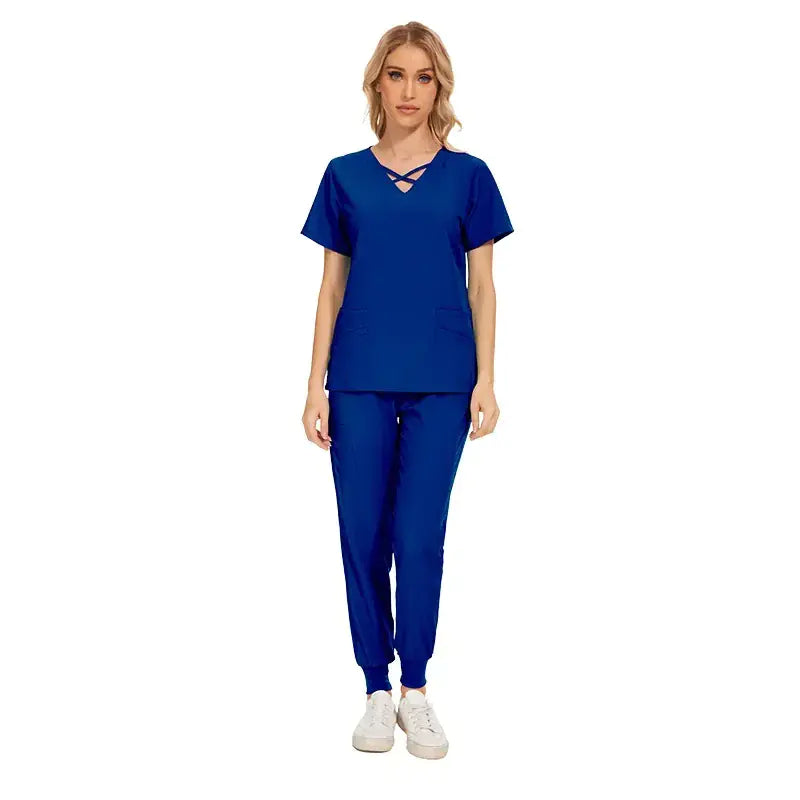 Stretch Women Slim Fit Scrubs Medical Uniforms Set Rieworkes