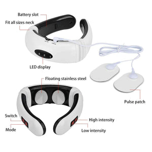 Electric Cervical Pulse Neck Massager Muscle Relax Massage Magnetic Therapy US Rieworkes
