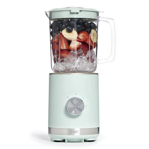 COOK WITH COLOR 300 Watt Blender: Powerful 2-Speed Control with Pulse 4-Tip Stainless Steel Blades 25oz (750ml) Jar and Skid-Resistant Feet Sage Rieworkes