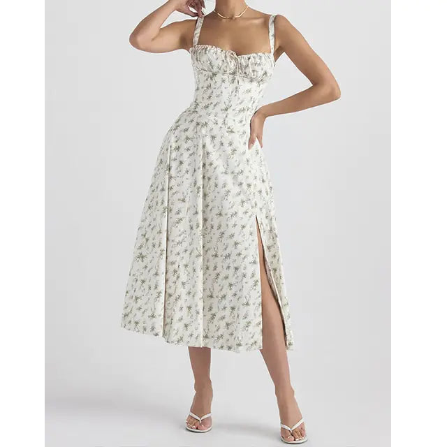 Elegant Floral Sleeveless Maxi Dress Rieworkes