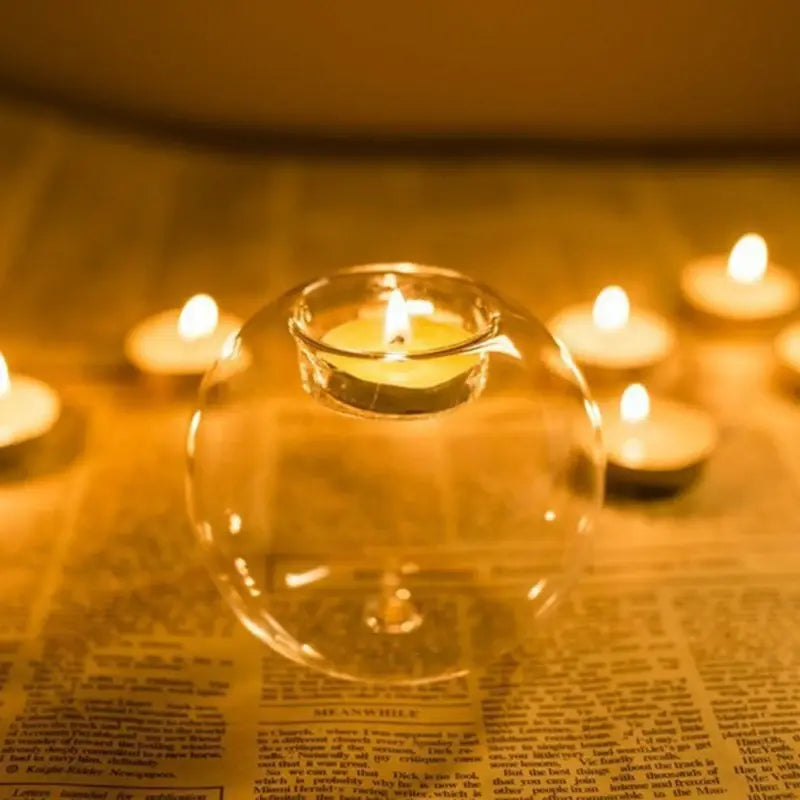 Transparent Glass Candle Holder Rieworkes