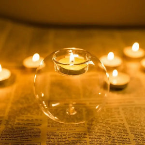 Transparent Glass Candle Holder Rieworkes