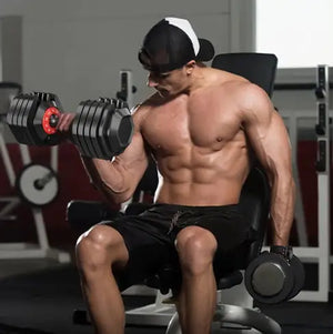 Adjustable Dumbbell Set, 10 In 1 Free Dumbbell For Men And Women, Black Dumbbell For Home Gym, Full Body Workout Fitness, Fast Adjust By Turning Handle 10 Gears55 LB Rieworkes