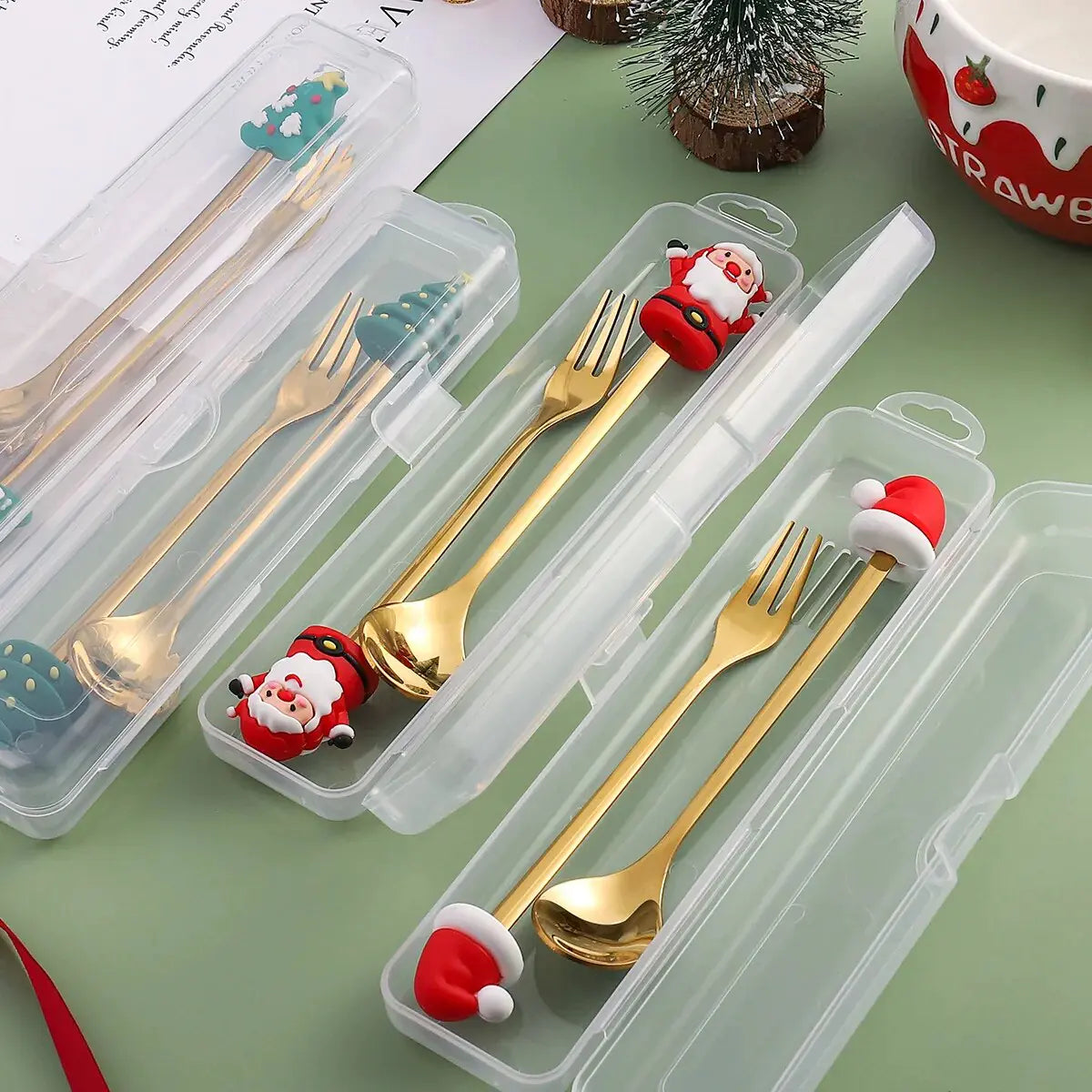 Christmas Cutlery Set: Festive Spoon and Fork Rieworkes