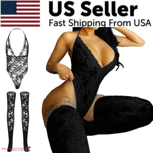 Women Lace Sexy Lingerie Nightwear Babydoll Sleepwear Bodysuit Dress Plus Size Rieworkes