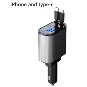 Metal Car Charger 100W Super Fast Charging Car Cigarette Lighter USB-C Adapter Rieworkes