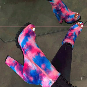 Zipped Open Toe Ankle Boots Rieworkes