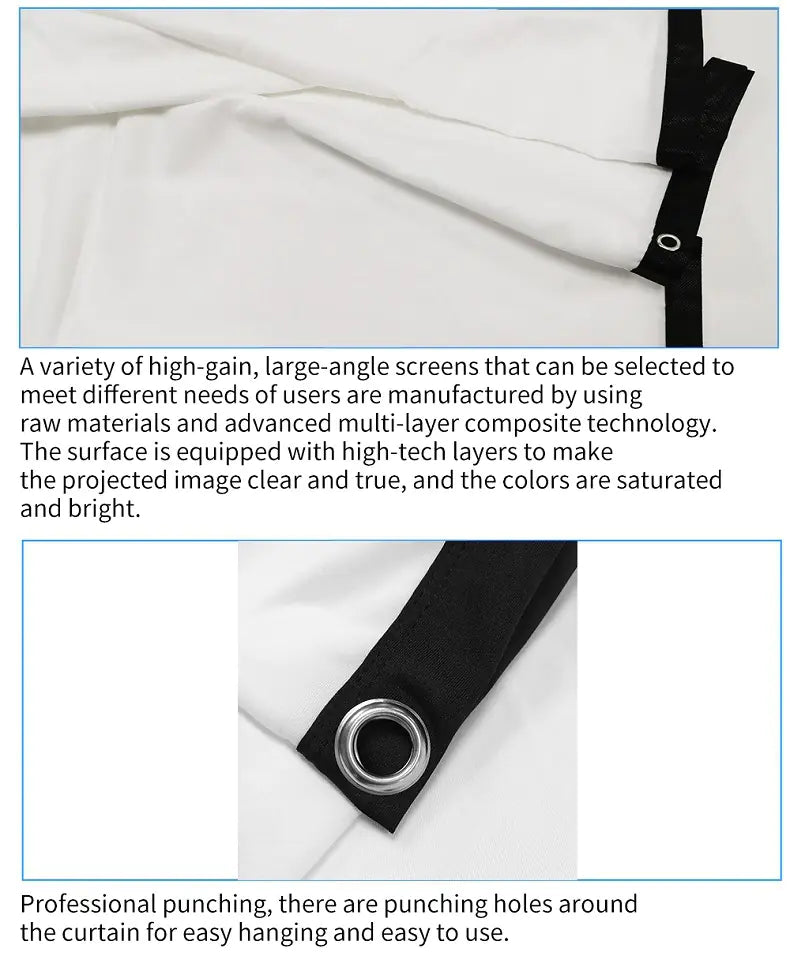 Portable Projector Curtain For Home Cinema &amp; Office Rieworkes