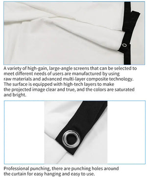 Portable Projector Curtain For Home Cinema & Office Rieworkes
