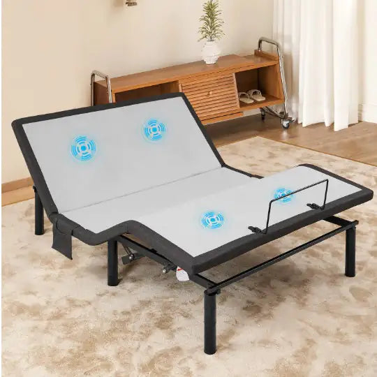 Ergonomic Queen Size Adjustable Bed, Zero Gravity Base For Stress Management Head And Foot Incline, Wireless Remote Control, Massage, Under Bed Nightlight, And USB Ports Rieworkes