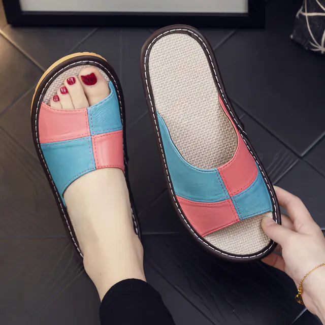Luxury Genuine Leather Sheepskin Women's Slippers Mimarta