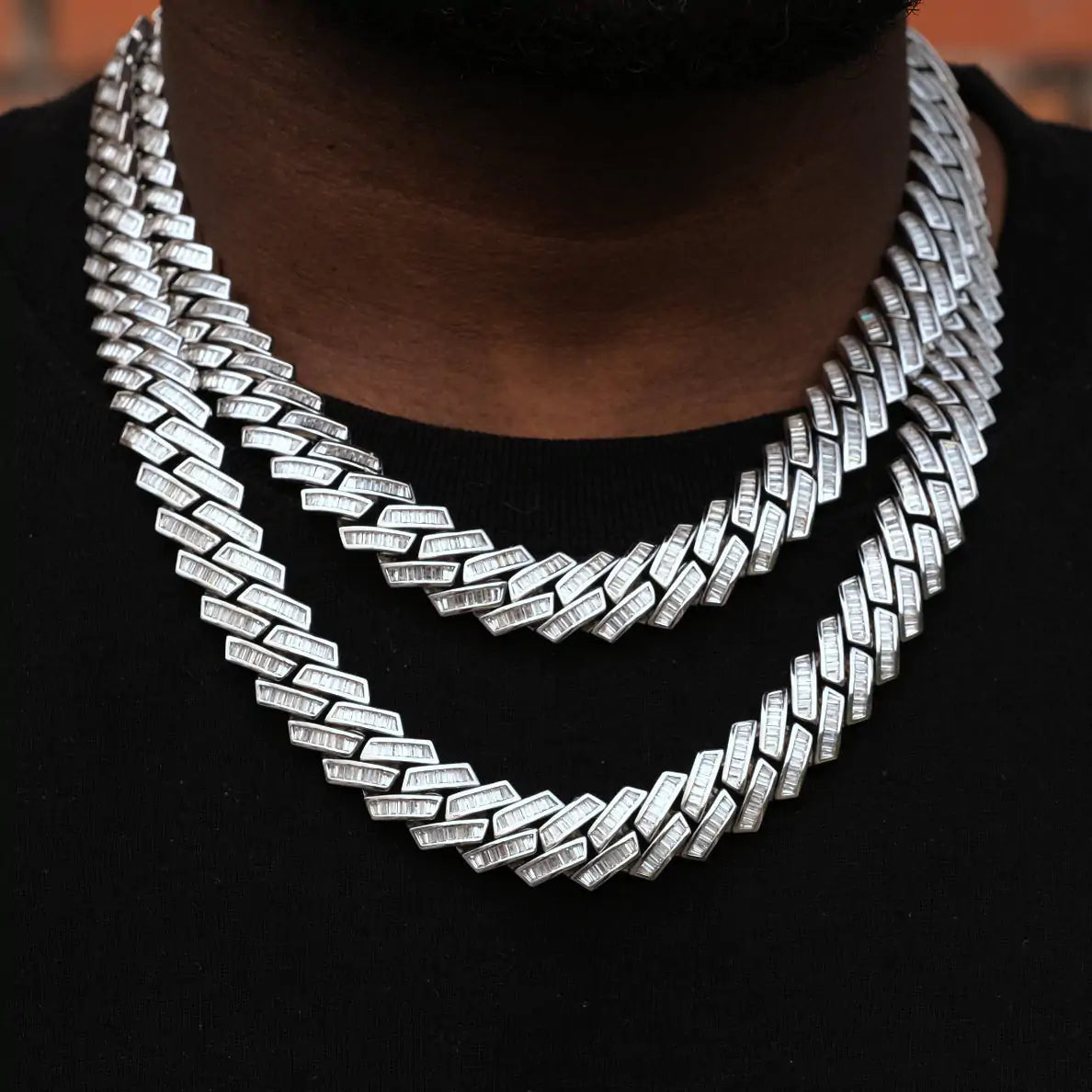 Baguette Channel Set Cuban Necklace Rieworkes