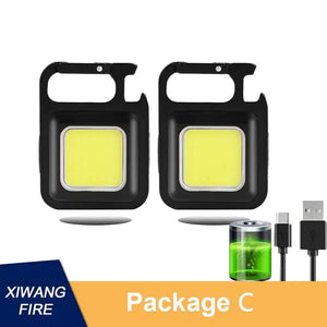 Multifuction Portable USB Rechargeable Pocket Work Light Mini LED Keychain Light Rieworkes