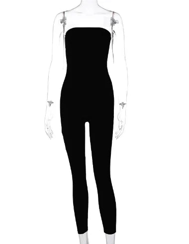 Women Strapless Bodycon Jumpsuit Rieworkes