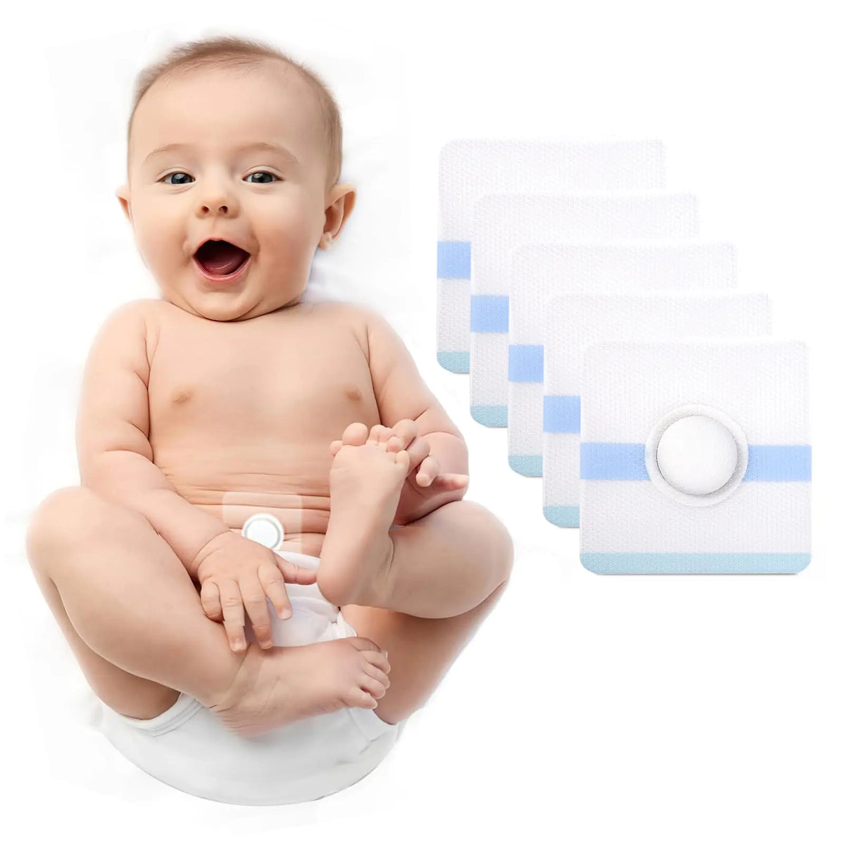 ENLUNTRA Belly Button Shaper with Waterproof Cotton Pads(5 Pieces)Baby Belly BandBaby Belly Button BandBaby Belly Button wrap 8×8cm Mimarta