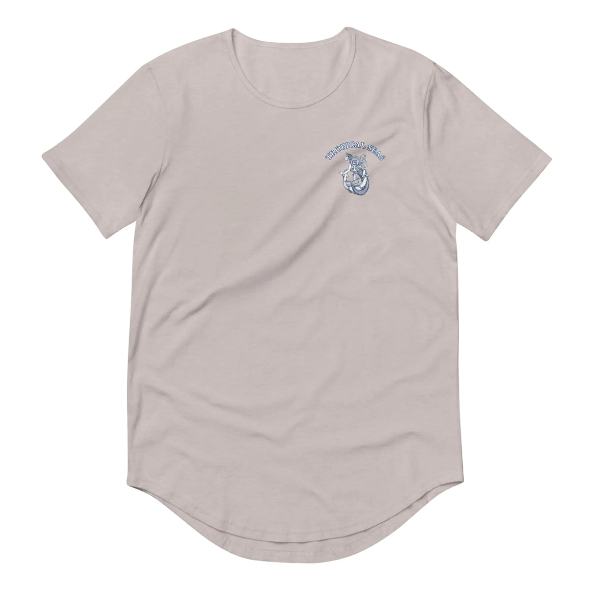 Men's Curved Hem Ancient Mermaid Anchor T-Shirt Rieworkes