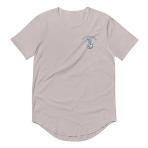 Men's Curved Hem Ancient Mermaid Anchor T-Shirt Rieworkes