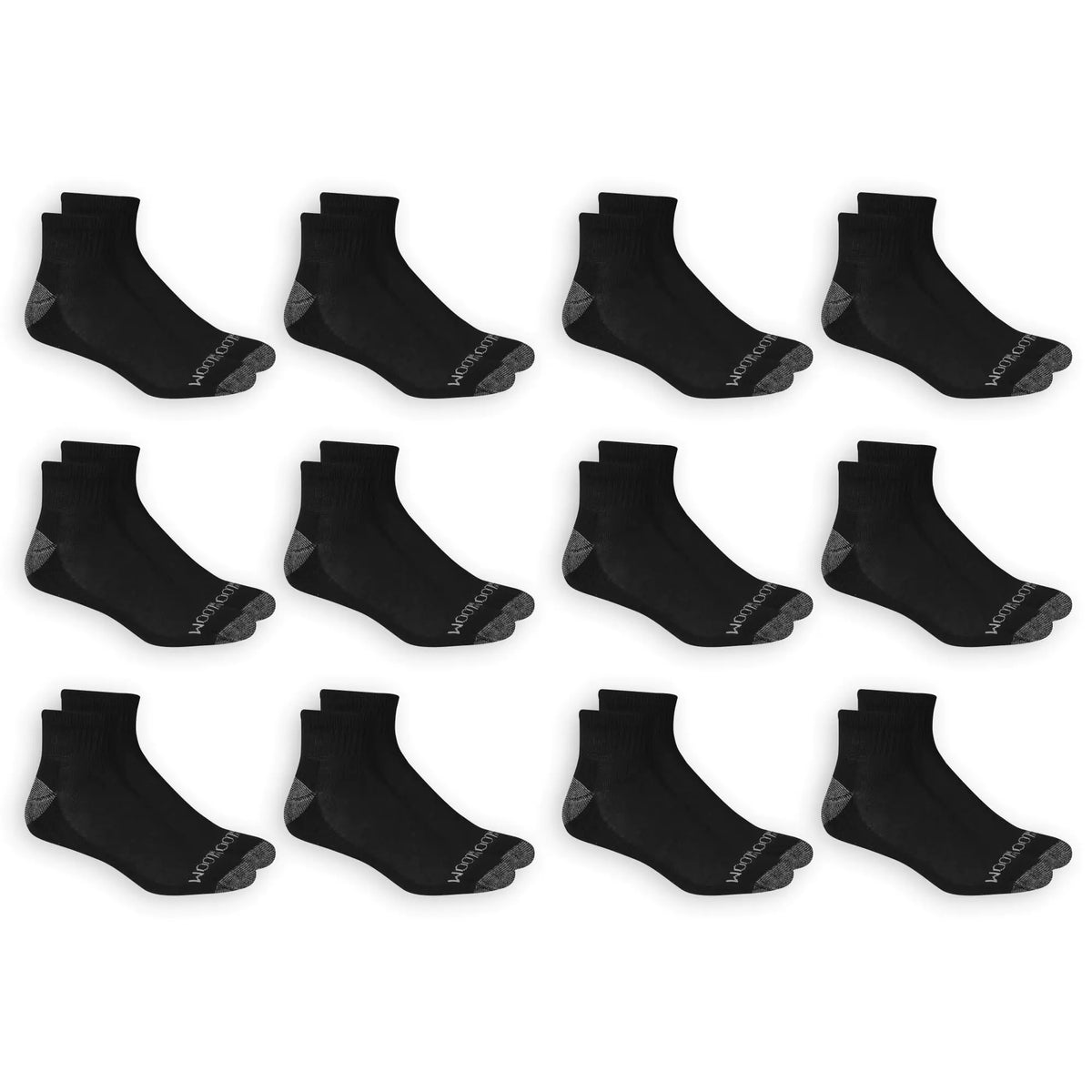 Fruit of the Loom Men's Dual Defense Ankle Socks (12 Pack) 6-12 Black Rieworkes
