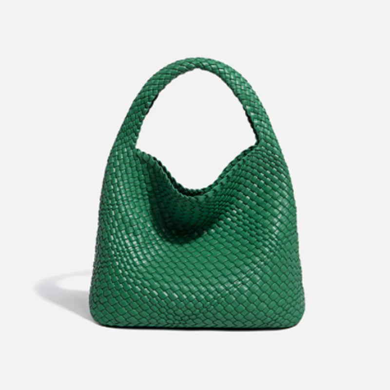 Hand-woven Bucket Soft Leather Bag for Women Rieworkes