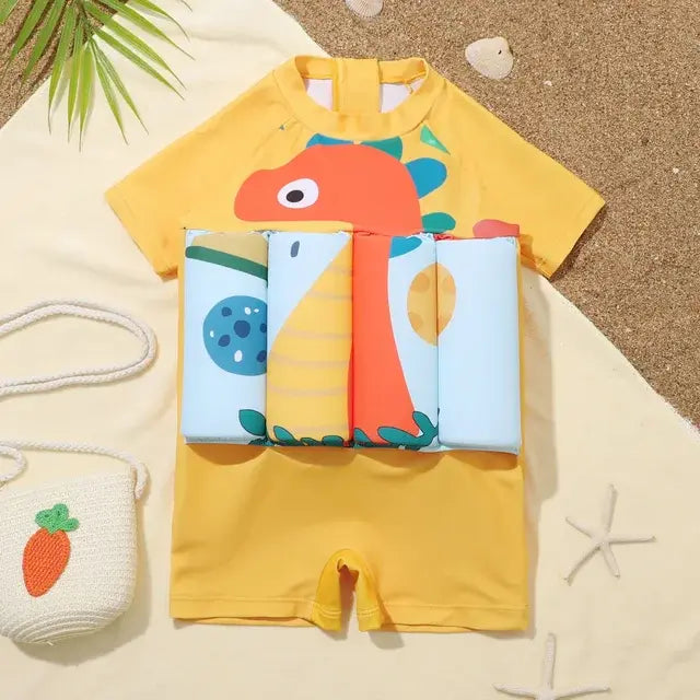 Cartoon Print One-Piece Floating Rash Guard Bathing Suit Rieworkes