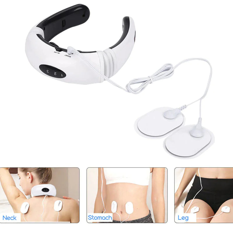 Electric Cervical Pulse Neck Massager Muscle Relax Massage Magnetic Therapy US Rieworkes