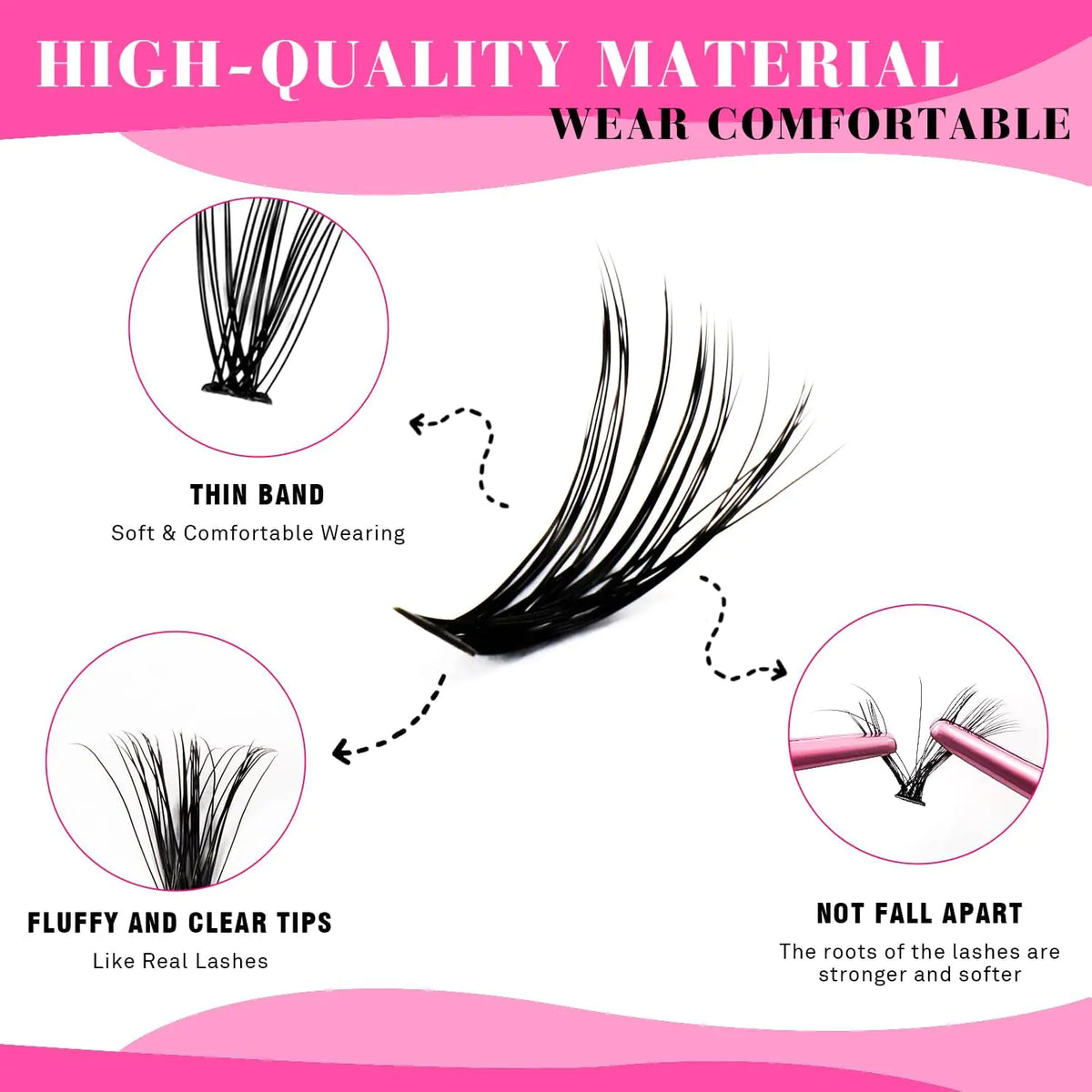 TDANCE Lash Clusters DIY Eyelash Extensions 280 Pcs 40D+50D Cluster Lashes C D Curl Individual Lashes Cluster Reusable Soft & Comfortable DIY Lash Extensions at Home(40D+50D,C Curl,16-20mm) 40D+50D-Long-C Rieworkes