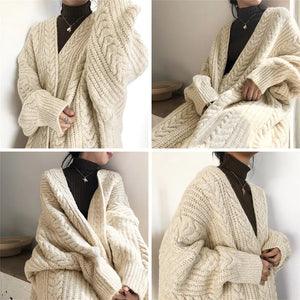 Women's Thick Knitted Long Sweater Coat for Fall/Winter Mimarta