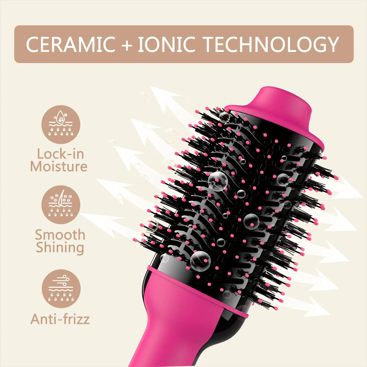 Umeely Hair Dryer Brush Blow Dryer Brush in One Upgraded 4 in 1 Hair Dryer and Styler Volumizer with Negative Ion Anti-frizz Ceramic Titanium Barrel Hot Air Brush Peach Red Rieworkes