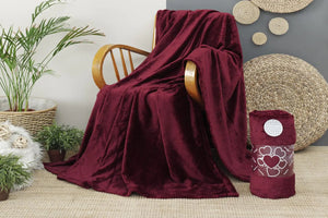 Aksu Wellsoft Double Blanket 200X220 Claret Red Rieworkes