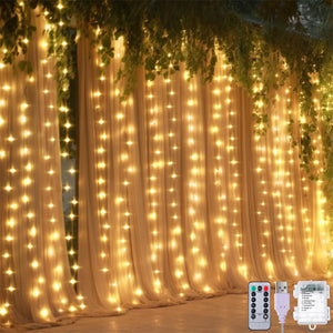 Meonum Curtain Tapestry Backdrop String Lights Each 13 Strings 6.6 x 5 ft Tapestry Fairy String Light 8 Modes Window Wall Hanging Light Strings for Bedroom Christmas Curtain Decor(3 Pack) Mimarta