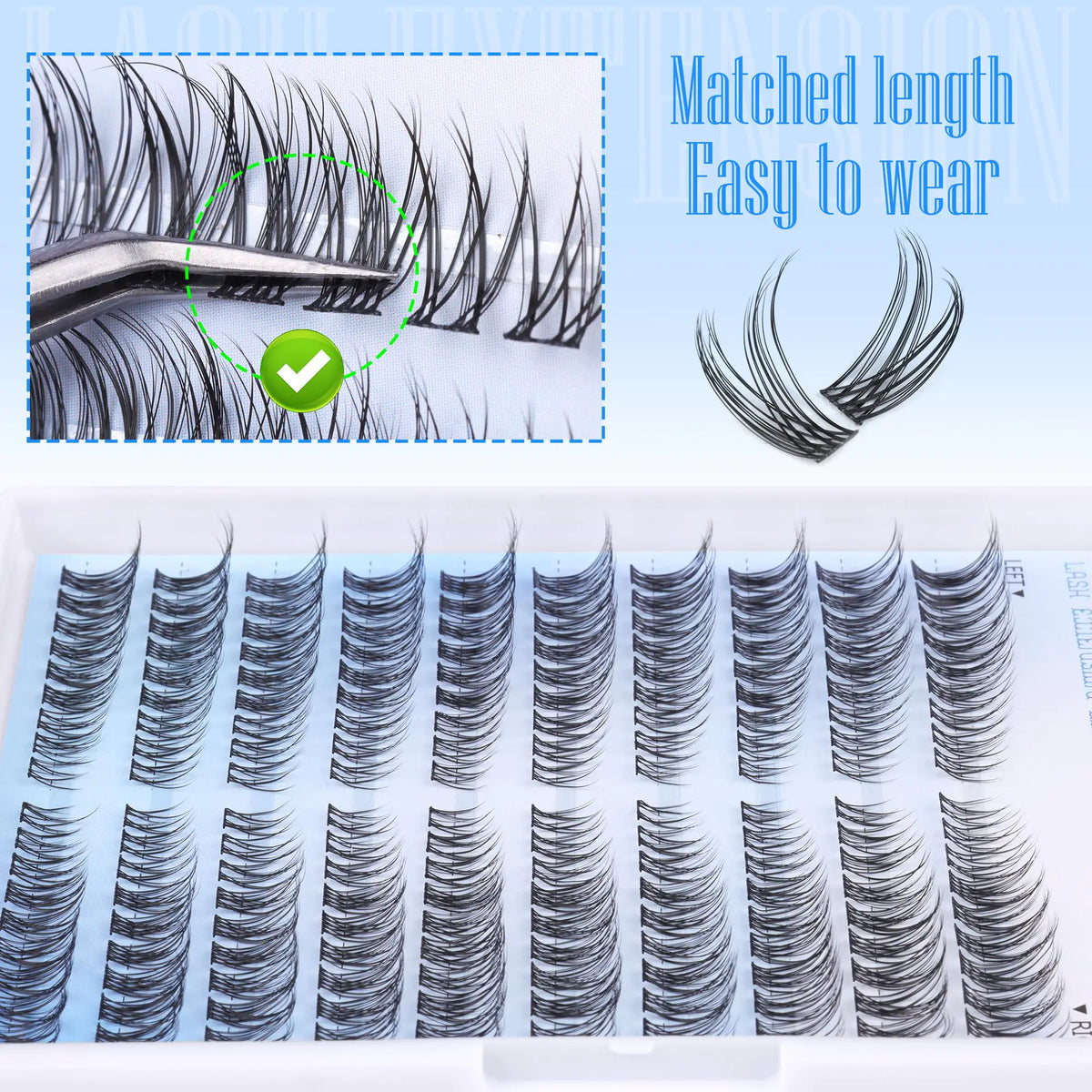 Natural Lash Clusters Wispy Cluster Eyelash Extensions Left&Right Cluster Lashes C Curl Individual Lashes Extension DIY Natural Eye Lash Clusters by TNFVLONEINS Left&Right Lash Clusters Rieworkes