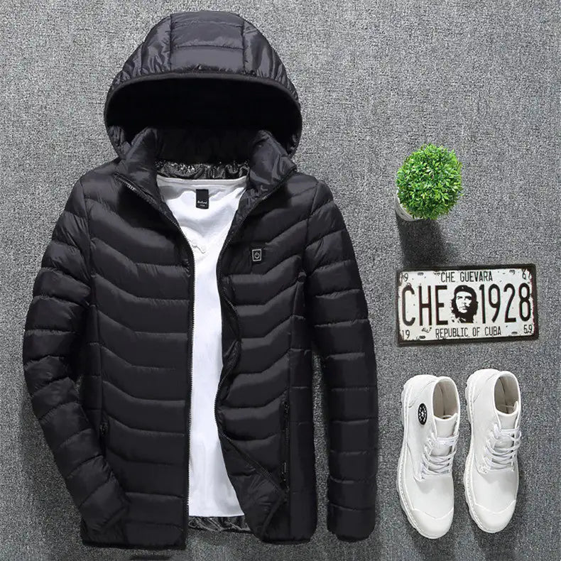 New Heated Jacket Coat USB Electric Jacket Cotton Coat Heater Thermal Clothing Heating Vest Men's Clothes Winter Mimarta