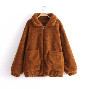 Winter warm lamb hair pocket cotton coat Rieworkes