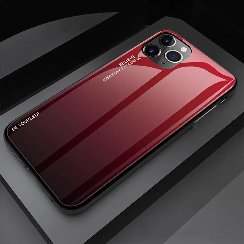 Gradient Tempered Glass Phone Case with Drop Protection Mimarta
