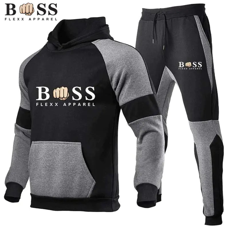 Men's Autumn Winter Fleece Hoodie & Sweatpants Set Mimarta